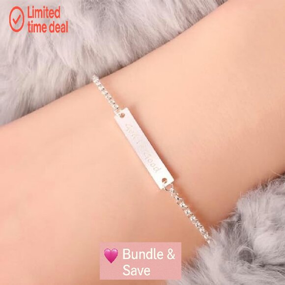 Sterling Silver God Is Good Engraved Cuff Bracelet Adjustable Faith Jewelry - Picture 4 of 8